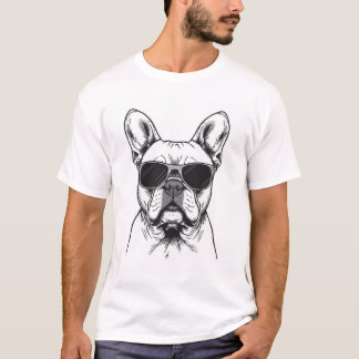 Frenchie met zonnebril  t-shirt