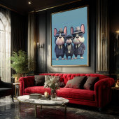 Frenchie Mobsters: Pinstripe Pups Kunst Poster