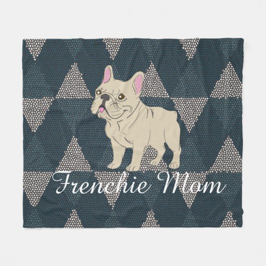 Frenchie Mom Fleece Deken (Voorkant (Horizontaal))