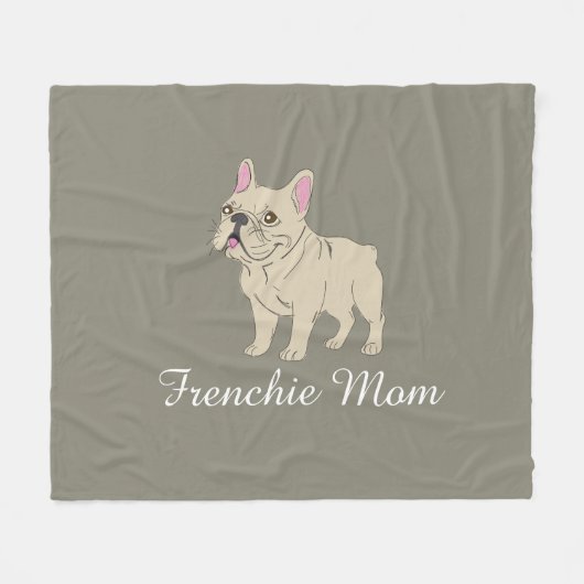 Frenchie Mom Fleece Deken (Voorkant (Horizontaal))