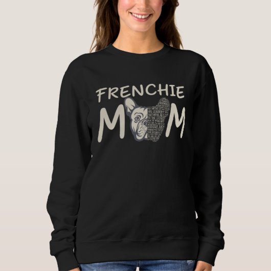 Frenchie Mom French Bulldog Word cloud Stylish Trui (Voorkant)