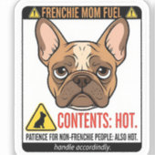 Frenchie Mom Fuel Warning Label Design (Voorkant)