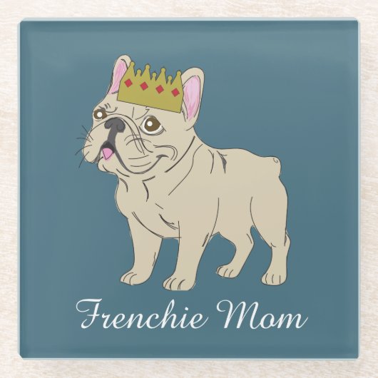 Frenchie Mom Glazen Onderzetter (Voorkant)