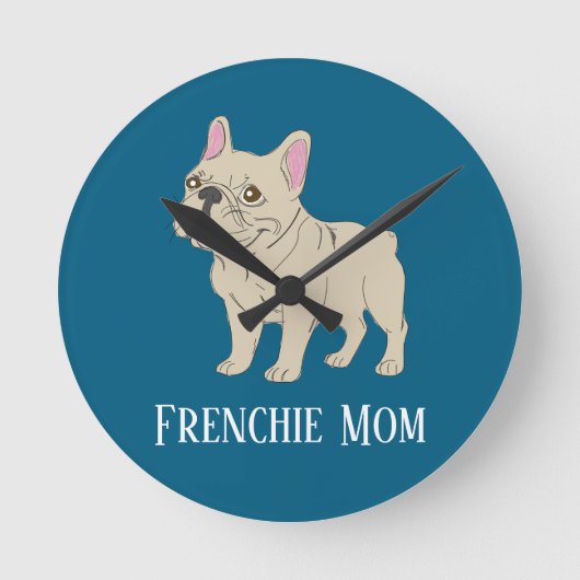 Frenchie Mom Ronde Klok (Voorkant)