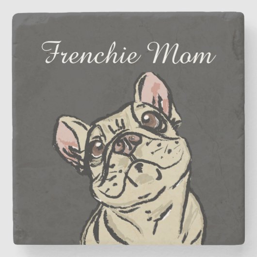 Frenchie Mom Stenen Onderzetter (Voorkant)