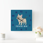 Frenchie Mom Vierkante Klok (Huis)