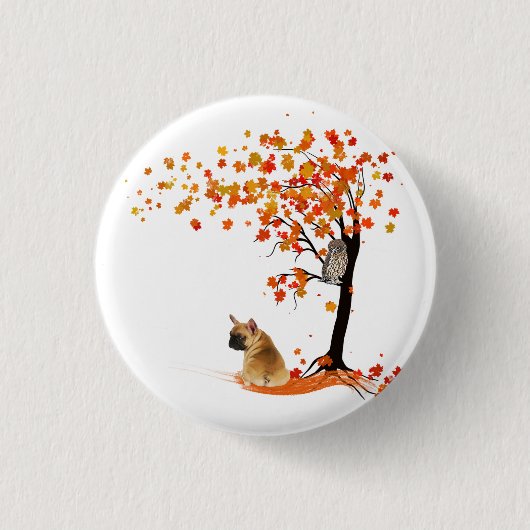 Frenchie My Spirit Animals Owl Frenchie Lovers Ronde Button 3,2 Cm (Voorkant)