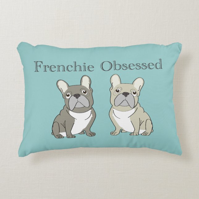Frenchie obsessed accent kussen (Voorkant)
