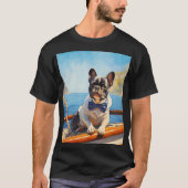 Frenchie op de boot t-shirt (Voorkant)