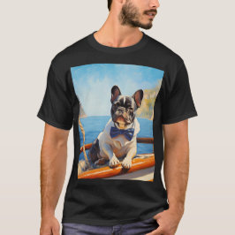 Frenchie op de boot t-shirt