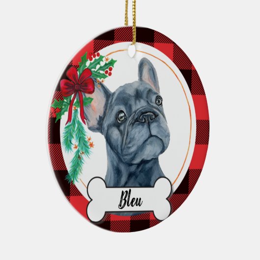 Frenchie Ornament, Franse hond Keramisch Ornament (Rechts)