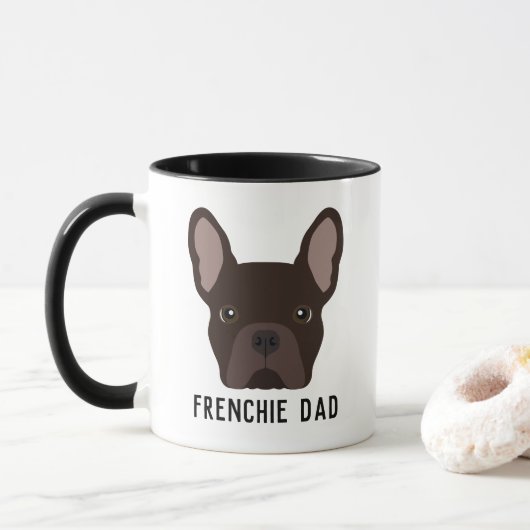 Frenchie Pap Brown French Bulldog Mok (Met donut)