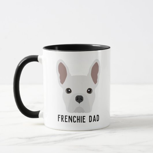 Frenchie Pap White Bulldog Mok (Links)