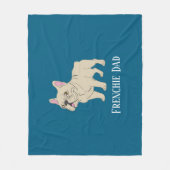 Frenchie papa fleece deken (Voorkant)