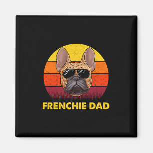 Frenchie Papa Retro Zonsondergang Zonnebril Heren Magneet