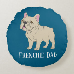 Frenchie papa rond kussen