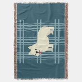 Frenchie Plaid Blue Deken (Voorkant Verticaal)