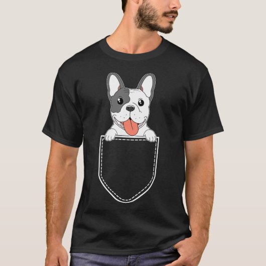 Frenchie Pocket French Bulldog Cute Cudly Pet Do T-shirt (Voorkant)