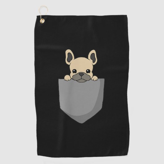 Frenchie Pocket Funny French Bulldog Gift Golfhanddoek (Voorkant)
