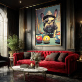 Frenchie Pool Shark: Trilby Hustler Kunst Poster