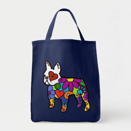 Frenchie Power Grocery Tote Bag (Voorkant)