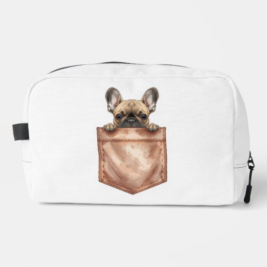 Frenchie Puppy Pocket Makeup Bag & Pencil Case Toilettasje (Voorkant)