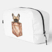 Frenchie Puppy Pocket Makeup Bag & Pencil Case Toilettasje (Rechterhoek)