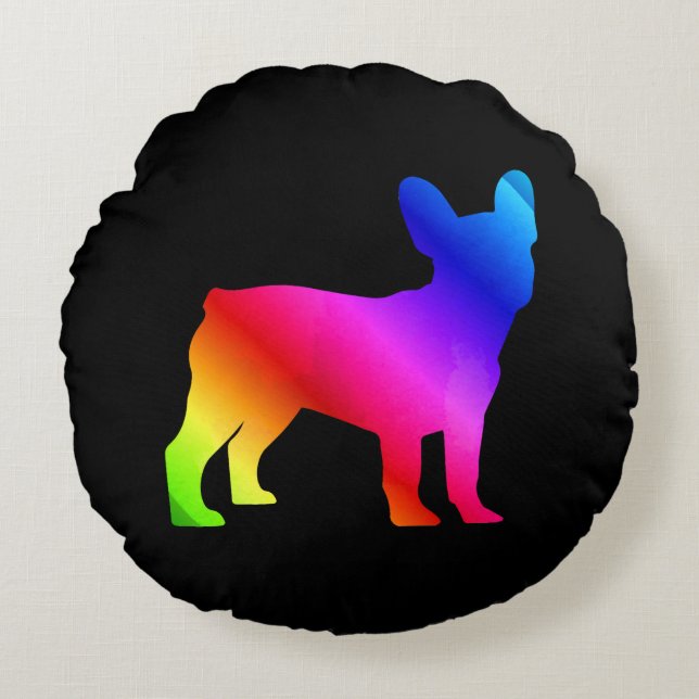 Frenchie Rond Kussen (Voorkant)