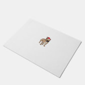 Frenchie Santa Hat & Christmas Lights Schattige Fr Deurmat (Schuin)