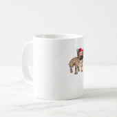 Frenchie Santa Hat & Christmas Lights Schattige Fr Koffiemok (Voorkant links)