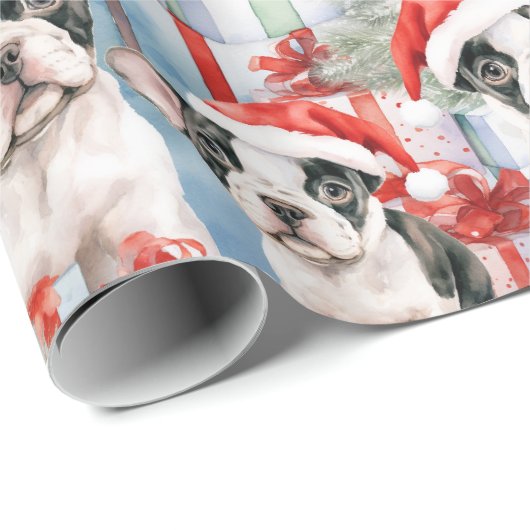 Frenchie Santa Squad Kerstcadeau Cadeaupapier (Rol Hoek)