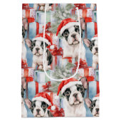 Frenchie Santa Squad Kerstmis Medium Cadeauzakje (Achterkant)