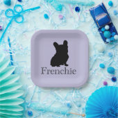 Frenchie silhouette papieren bordje (Feest)