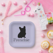Frenchie silhouette papieren bordje (Feest)