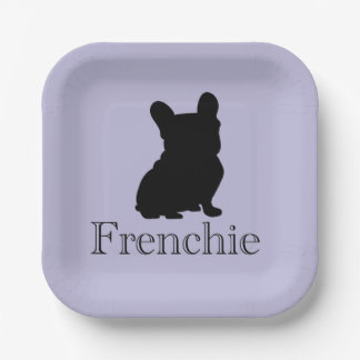 Frenchie silhouette papieren bordje