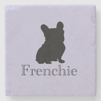 Frenchie silhouette stenen onderzetter