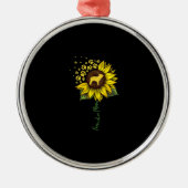 Frenchie Sunflower Ma Metalen Ornament (Voorkant)