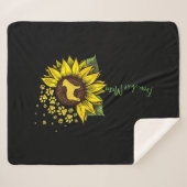 Frenchie Sunflower Ma Sherpa Deken (Voorkant (horizontaal))