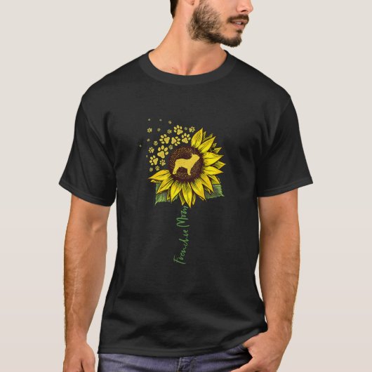Frenchie Sunflower Ma T-shirt (Voorkant)