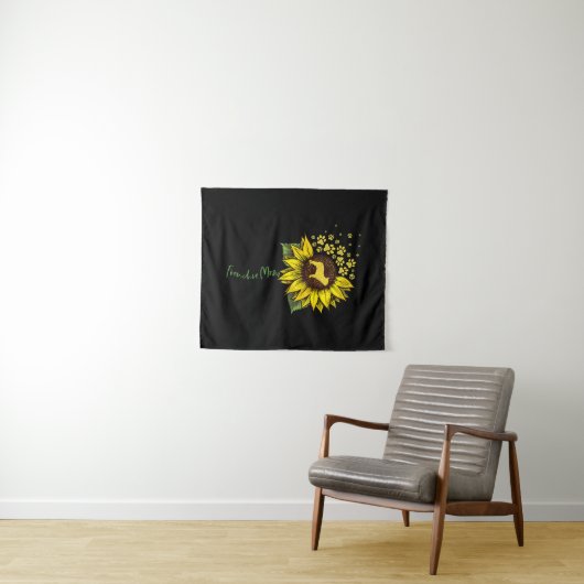 Frenchie Sunflower Ma Wandkleed (In Situ (horizontaal))