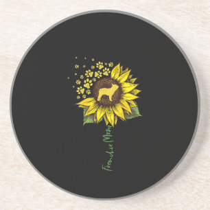 Frenchie Sunflower Ma Zandsteen Onderzetter