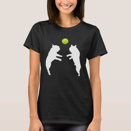 Frenchie Tennis French Bulldog Puppy Ball T-shirt (Voorkant)