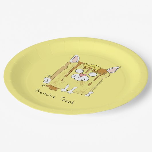 Frenchie Toast French Bulldog Funny Papieren Bordje (Gekanteld)