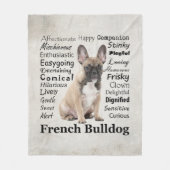 Frenchie Traits Fleece Blanket (Voorkant)