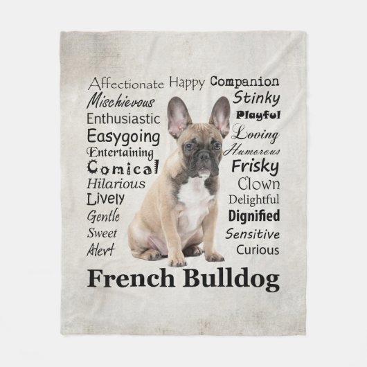 Frenchie Traits Fleece Blanket (Voorkant)