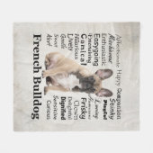 Frenchie Traits Fleece Blanket (Voorkant (Horizontaal))