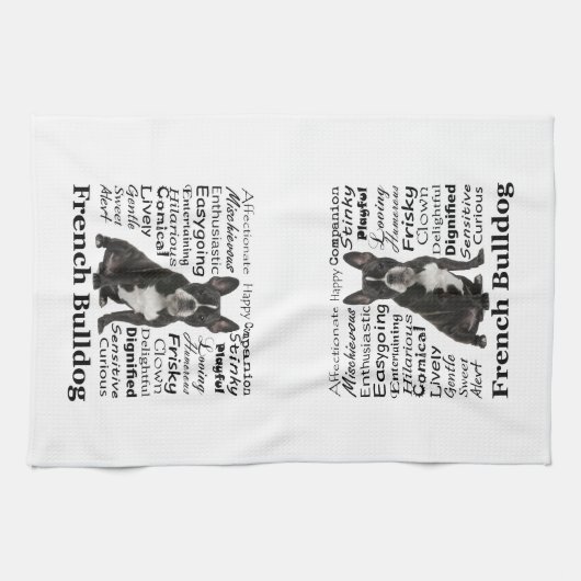Frenchie Traits Kitchen Towel Theedoek (Horizontaal)