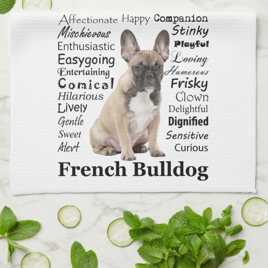Frenchie Traits Kitchen Towel Theedoek (Gevouwen)