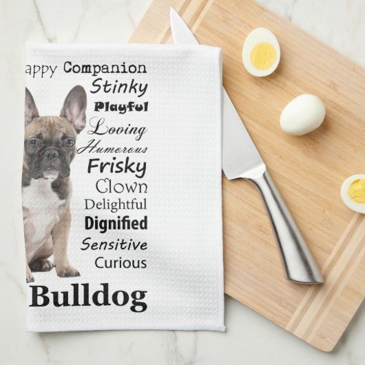 Frenchie Traits Kitchen Towel Theedoek (Quarter Fold)