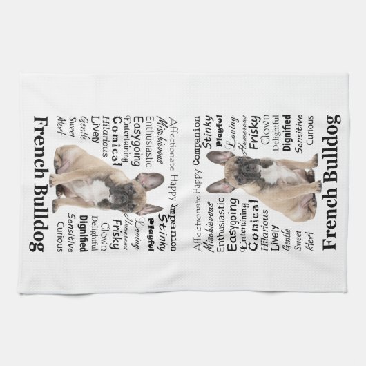 Frenchie Traits Kitchen Towel Theedoek (Horizontaal)